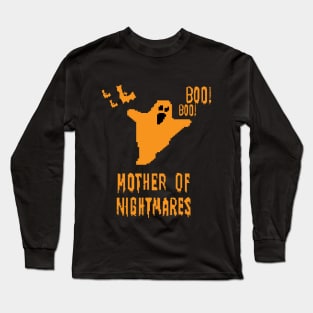 Mother of Nightmares Spooky Scary Pixel Ghost Bat. Long Sleeve T-Shirt